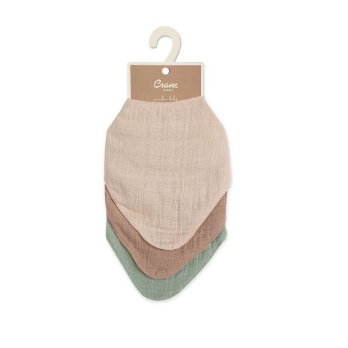 Muslin 3-pc. Bib Set - Rose | Muslin - Crane Baby