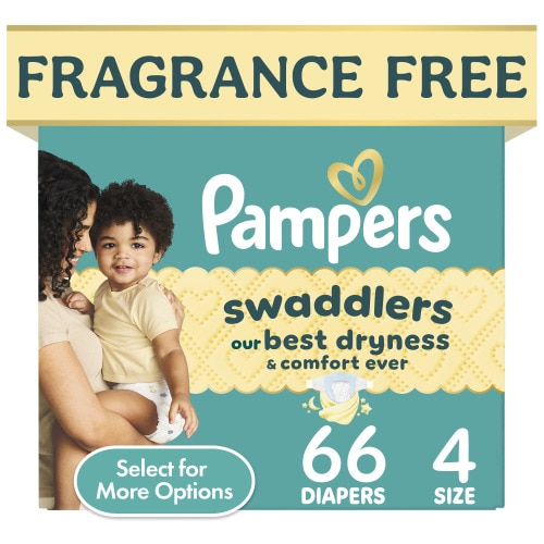 Pampers, Swaddlers Diapers, Size S4, 66 ct, hypoallergenic