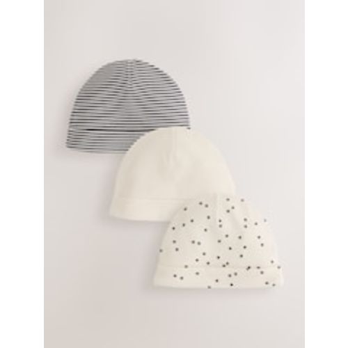 Buy Monochrome Waffle Beanies 3 Pack (0-18mths) from Next USA