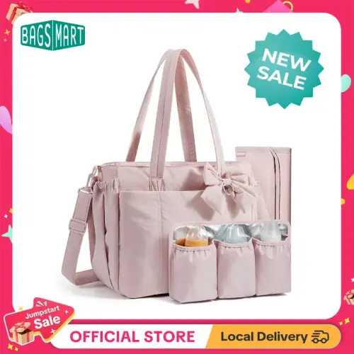 BAGSMART Crush Bow Diaper Bag Tote Large Waterproof Puffer