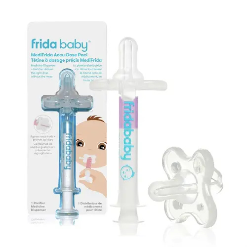 Frida Baby Medicine Pacifier, Medi Frida Baby Medicine Syringe & Accu-Dose Pacifier, Baby Medicine Dispenser for Mess & Fuss Free Use