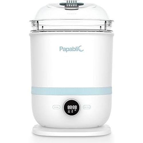 Papablic 5-in-1 Bottle Sterilizer and Dryer Pro, Universal Fit for Baby Bottles, Parts & Other Newborn Essentials, Extra-Large Capacity