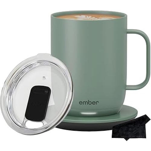 Ember Temperature Control Smart Mug 2, 14 oz, App Controlled Heated Coffee Cup | Double your battery life when you pair with an Ember Sliding Lid and Signature Series Cloth