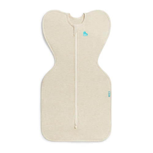 Love to Dream Swaddle Up Cotton 1.0 TOG Baby Sleep Sack, Arms Up Design, Twin Zipper, Newborn 5-8.5 lbs, Oatmeal