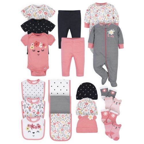 Gerber Baby Girl Newborn Shower Gift Set, 20-Piece (Newborn-0/6 Months) - Gerber Baby Girl Newborn Shower Gift Set, 20-Piece (Newborn-0/6 Months)