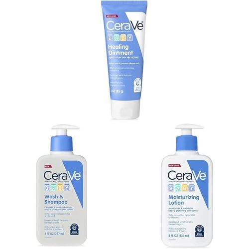 CeraVe Diaper Rash Cream | Baby Healing Ointment & Vitamin E | Lanolin, Fragrance, Paraben, Dye, Phthalates & Sulfate Free | Baby Soap & Baby Lotion |Niacinamide & Vitamin E