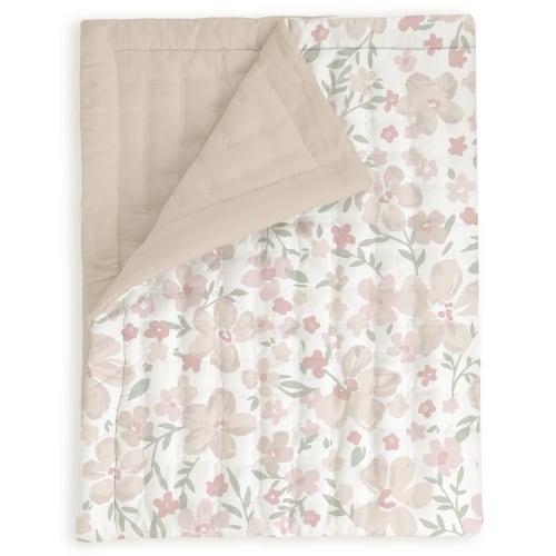 Organic Kids Quilt - Blossom & Taupe