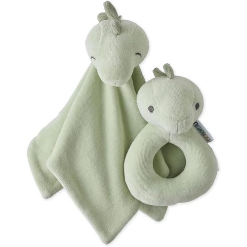 Butterblu Snuggle + Shake Baby Lovey Blanket & Rattle 100% Organic Cotton