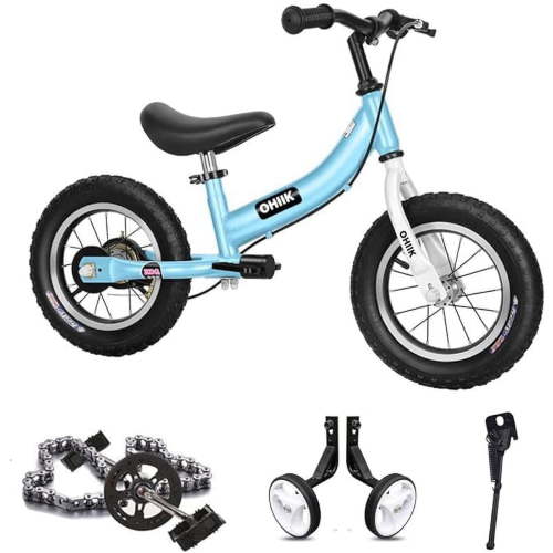 OHIIK Balance Bike 2 in 1 for Kids 2-7 Years Old,Balance to Pedals Bike,12 14 16 inch Kids Bike,with Pedal kit,Training Wheels,Brakes