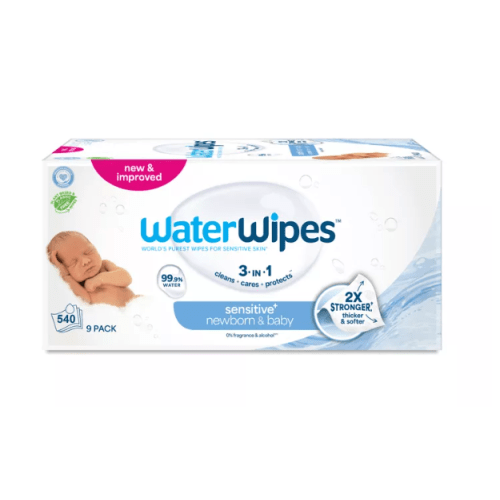 WaterWipes, Sensitive+ Newborn & Baby Wipes, 9 Pack