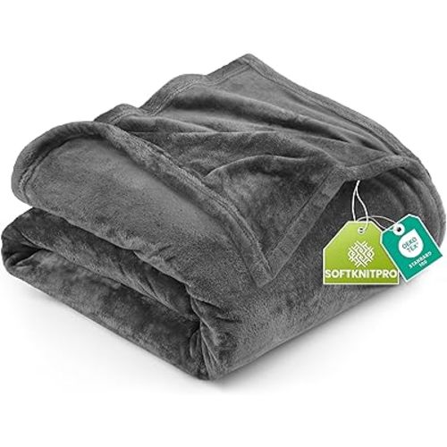 Utopia Bedding Fleece Blanket Twin Size Grey (60x80 Inches) Ultra Soft Warm Lightweight Microfiber Breathable Anti-Static Cozy Bed Blanket, All-Season Home Decor Gift for Men & Women