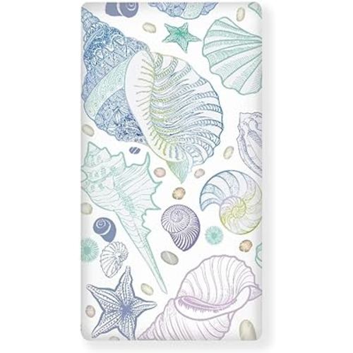 Seashell Fitted Crib Sheet Starfish Conch Blue Purple Green Standard Crib Mattress Fitted Sheet Underwater Toddler Bed Mattress Sheets Crib Mattress Sheet 28"x52"