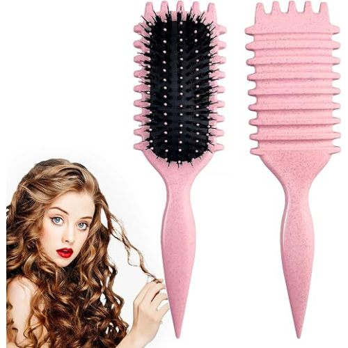 Candy Brush,Curly Hair Brush,Curl Defining Brush,Shaping and Defining Curls for Women Hair Brush for Combing and Shaping,Reduce Pulling and Curl Separation For Defined Curls(pink)