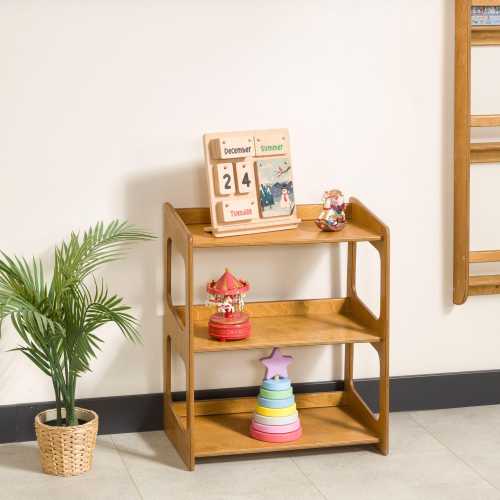 Montessori 4 Tier Open Toy Shelf: Toddler Kids Toy Room Storage 2 to 4 Tiered Nursery Toy Shelves, Storage Furniture