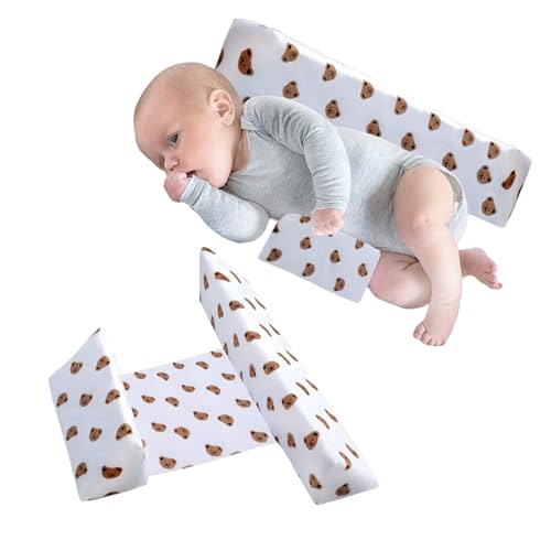 ParkistStar Wedge Pillow for Newborns Adjustable 45-Degree Provides Front and Back Support for a Comfortable Sleep Experience (Little Bear)