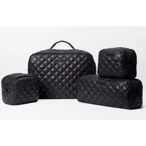MZ Wallace Black Metro Packable Pouch Set