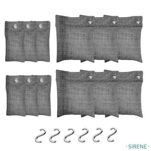 12-Pack Activated Charcoal Odor Absorber - Natural Charcoal Bags Odor Absorber for Fresh Home, Closet, Shoes, Car - Premium Bamboo Charcoal Air Purifying Bag - Effectively Removes Musty Smell & Odors