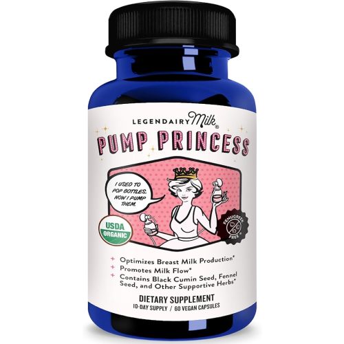 Legendairy Milk Pump Princess Lactation Supplement - Breastfeeding Supplements for Milk Supply Increase and Milkflow - Organic Black Cumin, Fennel and Dill Seeds, Fenugreek Free - 60 Capsules