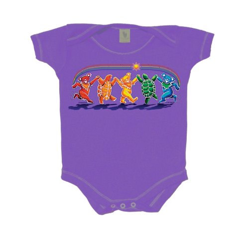 Grateful Dead Baby One Piece Rainbow Critters-Dancing Bears &Turtles