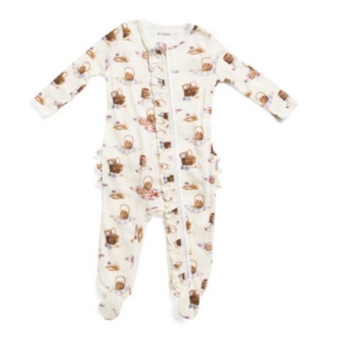 Newborn Girls Organic Cotton Picnic Print Ruffle Footed Coveralls | Baby Boys (0-24m) | Marshalls