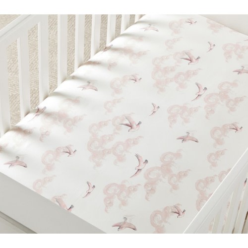 Monique Lhuillier Chinoiserie Bird Organic Crib Fitted Sheet