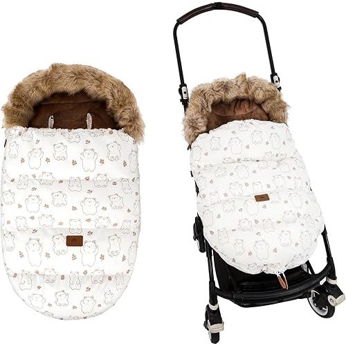 HOUSBAY Baby Stroller Bunting Bags Stroller Footmuff Universal Sleeping Bag Winter Outdoor Hooded Bunting Bag Windproof and Water-Resistant Suitable Below 5 ℃