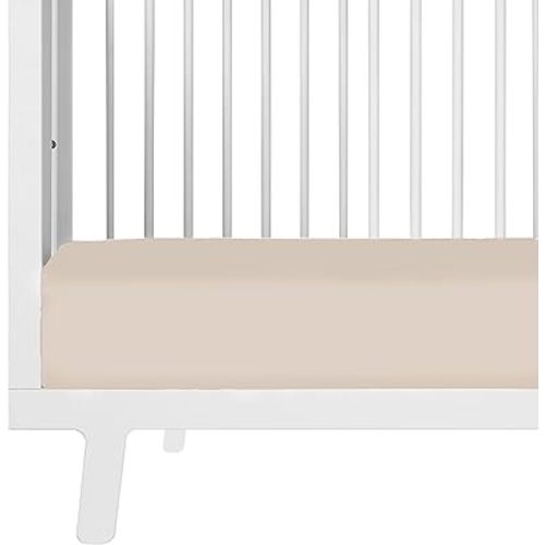 Makemake Organics GOTS Certified Organic Cotton Fitted Crib Sheet Soft Breathable (28"x52", Taupe)