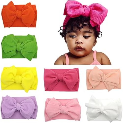 Baby Headbands for Girls Nylon Hair Bows Turban Knotted Headwraps for Newborn Infant Toddlers Kids (PR20)