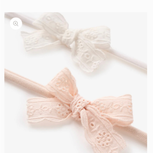 Elegant Baby Eyelet Lace Bow Headband 2 Pk