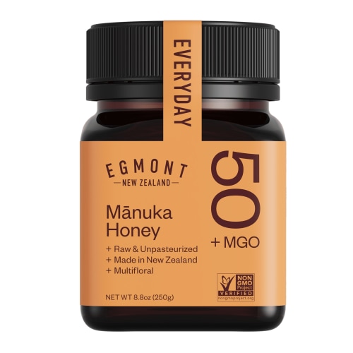 Egmont Raw Manuka Honey MGO 50+ - 100% Pure New Zealand Manuka Honey - Non-GMO, Certified MGO, 8.8oz (250 Gram)