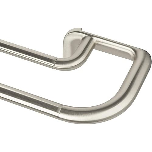 Umbra Twilight Double Curtain Rod Set – Wrap Around Design Ideal for Blackout or Room Darkening Panels, 30 to 84 Inches, Nickel