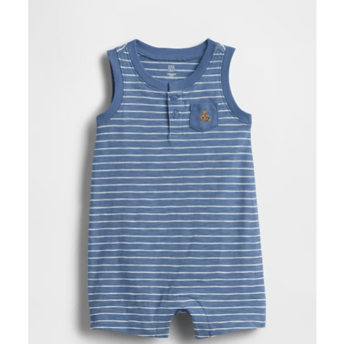 Baby Organic Cotton Henley Shorty One-Piece 0-3 months