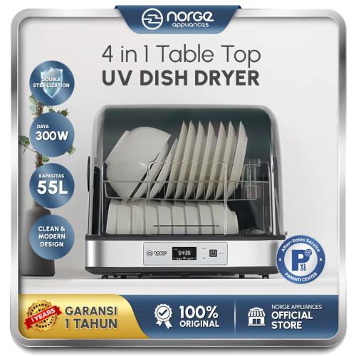 NORGE 4 in 1 Table-top UV Dish Dryer 55L 300W / Dish Dryer Sterilizer / Pengering Piring Cicil 0% 3x - Jakarta Timur - Norge Appliances | Tokopedia