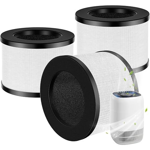3 Pack DH-JH12 Replacement Filter for VOOPNU DH-JH12 Air Purifier, White