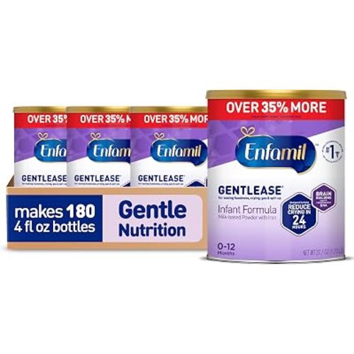 Enfamil Gentlease Easy to Digest Baby Formula, Brain Supporting DHA, for easing Fussiness, Gas, Crying and Spit-up, 27.7 Oz (Pack of 4)