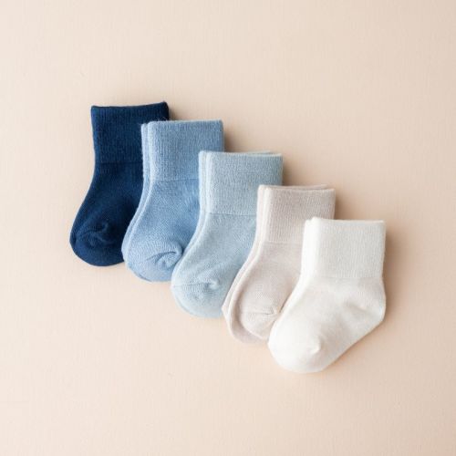 Kyte Baby Quarter Socks Combo 5-Pack in Cool Cool 0-3 months