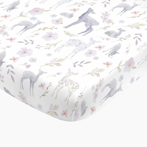 NoJo Baby Nursery Fitted Crib Sheet - Floral Deer
