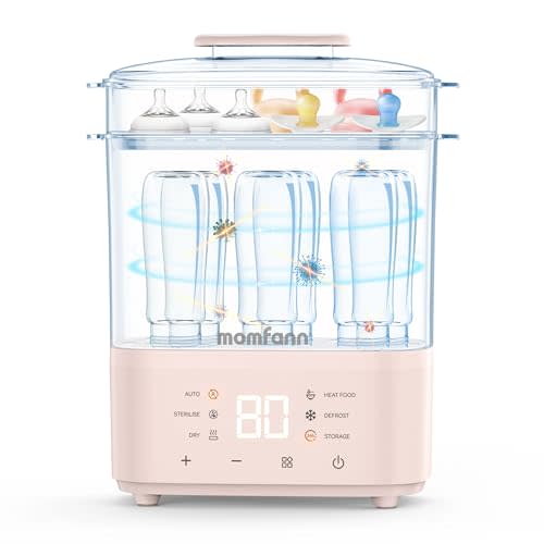 MOMFANN Bottle Sterilizer and Dryer for Baby Bottles, Pacifiers, Pump Parts | Large Capacity, Compact Electric Steam Baby Bottle Sterilizer