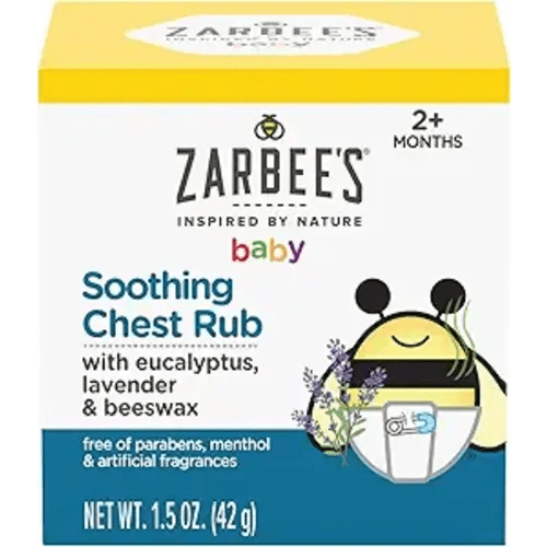 Zarbee's Baby Soothing Chest Rub with Eucalyptus & Lavender, Petroleum-Free Safe and Effective Formula, 1.5 Ounce