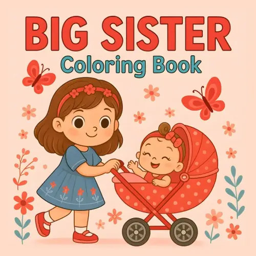 Big Sister Coloring Book: Fun and Cute Coloring Pages for Little Girls Becoming a Big Sister: A Sweet and Simple Coloring Book to Celebrate the Joy of ... — Perfect for Toddlers and Kids Ages 3-7
