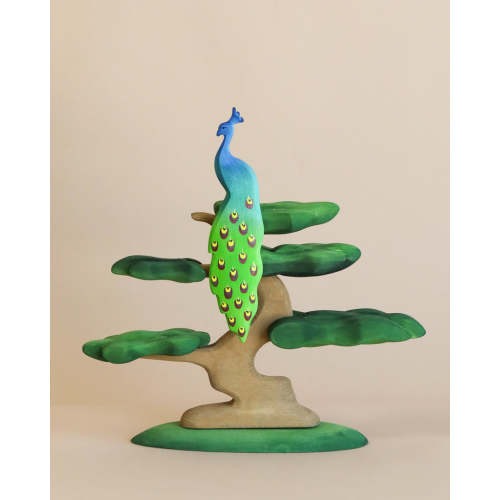 Bumbu Handmade Wooden Peacock On A tree