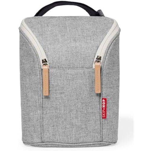 Skip Hop Baby Bottle Bag, Grab & Go, Grey Melange, 6.75x3.5x9 Inch (Pack of 1)