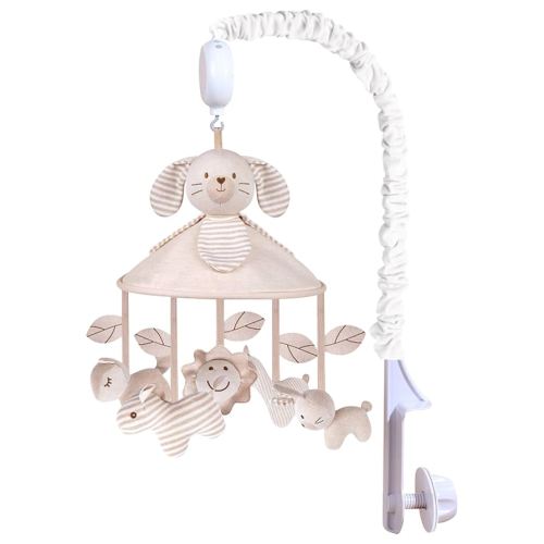 Baby Musical Mobile - Rabbit Umbrella Stripes Baby Crib Mobile Toy for Boys Girls with 12 Lullabies Rotating Music Box for Home Daily Use Nursery Decor Calming Soother