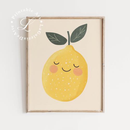 Lemon Nursery Print | Fruit Print for Kids Room | Printable Nursery Wall Art | Playroom Decor | Gender Neutral Nursery Decor | Fruit Poster