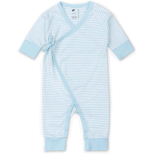 monica + andy Kimono Tie Long Sleeve One Piece, 100% Organic Baby Clothes for Girls & Boys, Preemie, Newborn & Infant