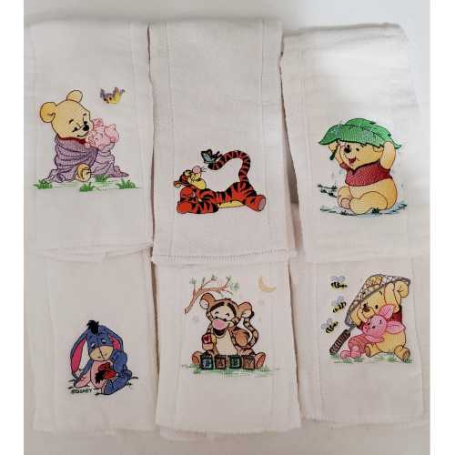 Embroidered Winnie the Pooh Burp Cloth, 100% Cotton Gauze