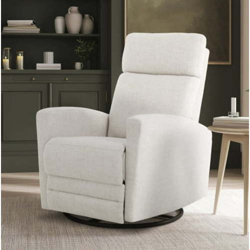 Dream On Me Chatham Nursery Glider Recliner and Rocking Chair in Ecru, 360° Swivel Motion, Smooth Rocking Motions, FSC and Greenguard Gold Certified