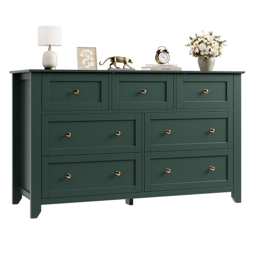 7 Drawer Dresser for Bedroom, 54" Wide Dresser with Deep Drawers & Metal Knobs