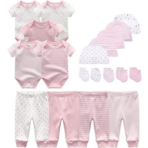 Kiddiezoom Unisex Baby Layette Essentials Giftset Clothing Set 19-Piece For Newborn Baby