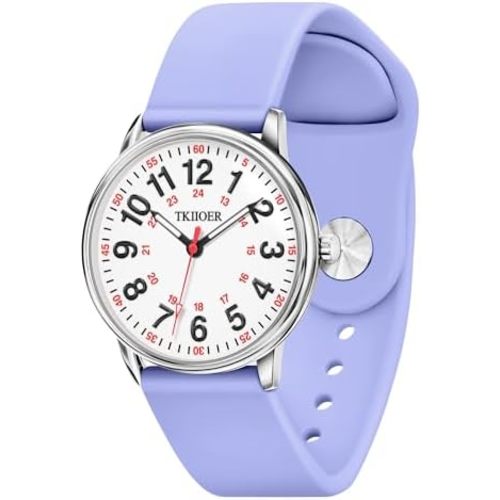 Nurse Watch for Nurse Medical Professionals Students Women Men, 50M Waterproof 12/24 Hour Military Time Luminous Easy Read Dial, Second Hand Watch for Nursing